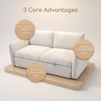 Sofá Cama Extraíble de Tela Moderno en Forma de L, Sofá Convertible con Otomana de Almacenamiento para Sala de Estar o Habitación de Invitados
