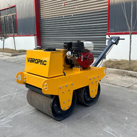 Compacteur vibrant à double tambour de 500 kg à moteur diesel/essence, mini-compacteur pour la réparation des routes en terre et en asphalte
