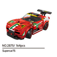 Wange 2875 Supercar Sports Car Decoration Creative MOC Block Bricks Model Assemble Building Block Set Plastic Toy Car for Kids