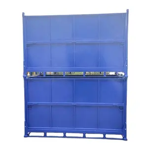China supplier foldable powder coated steel stacking storage collapsible metal steel pallet box bin