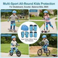 Ensemble complet de protection pour le roller des enfants, comprenant un casque, des genouillères, des protections épaisses en spandex pour une protection professionnelle