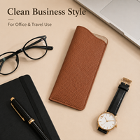 HASSION Vente en gros de sacs à lunettes en cuir véritable, étui portable pour lunettes de soleil, étui personnalisé pour lunettes