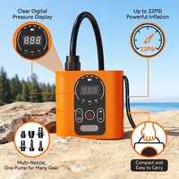Hoge druk plastic elektrische luchtpomp met ingebouwde batterij, LED-display, draagbaar voor SUP board, opblaasbare kajak, opblazen/leeglaten