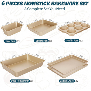 Juego de Moldes para Pastel Antiadherentes, Apilables, Reutilizables, Duraderos y Ecológicos, Juego de 6 Piezas de Metal para Hornear en Horno - Product Image 3