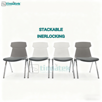 Nouvelle arrivée Hot Plastic Chair Empilable Metal Chromed Interlocking Trooley for School Hotel Events Conference Exhibition Rental