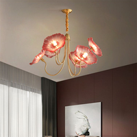 Lustre moderne en verre en forme de fleurs pour chambres et salles à manger Plafonnier Minimaliste Wabi-Sabi Designer Light