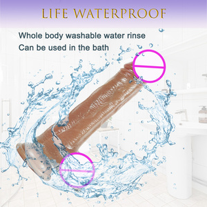 Vibrator silikon ramah kulit untuk wanita Diameter 47mm 1-1 duplikasi <span class=keywords><strong>Penis</strong></span> tekstur bening perasaan Dildo lembut mainan seks dewasa - Product Image 4