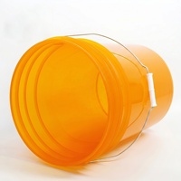 WB-P001 Seau de lavage auto 20L transparent orange en PP avec couvercle anti-grains, robuste pour l'entretien automobile