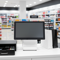 WOSHUO Sistema POS de Escritorio de 15.6 Pulgadas con Pantalla Táctil Todo en Uno, Terminal de Caja Registradora para Supermercados y Tiendas Minoristas, Windows 11 I5 8va Generación
