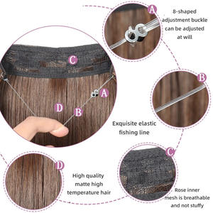 Extensiones de Cabello Natural Rizado Largo Invisible Estilo Europeo Americano para Mujer, Tonos Marrón/Rubios, 55cm A4 - Product Image 5