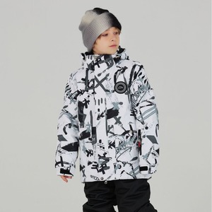 Tuta da <span class=keywords><strong>sci</strong></span> stampata per bambini con cerniera traspirante per tecnologia WindStopper singola/doppia tavola ispessita per lo <span class=keywords><strong>sci</strong></span> all'aperto - Product Image 2