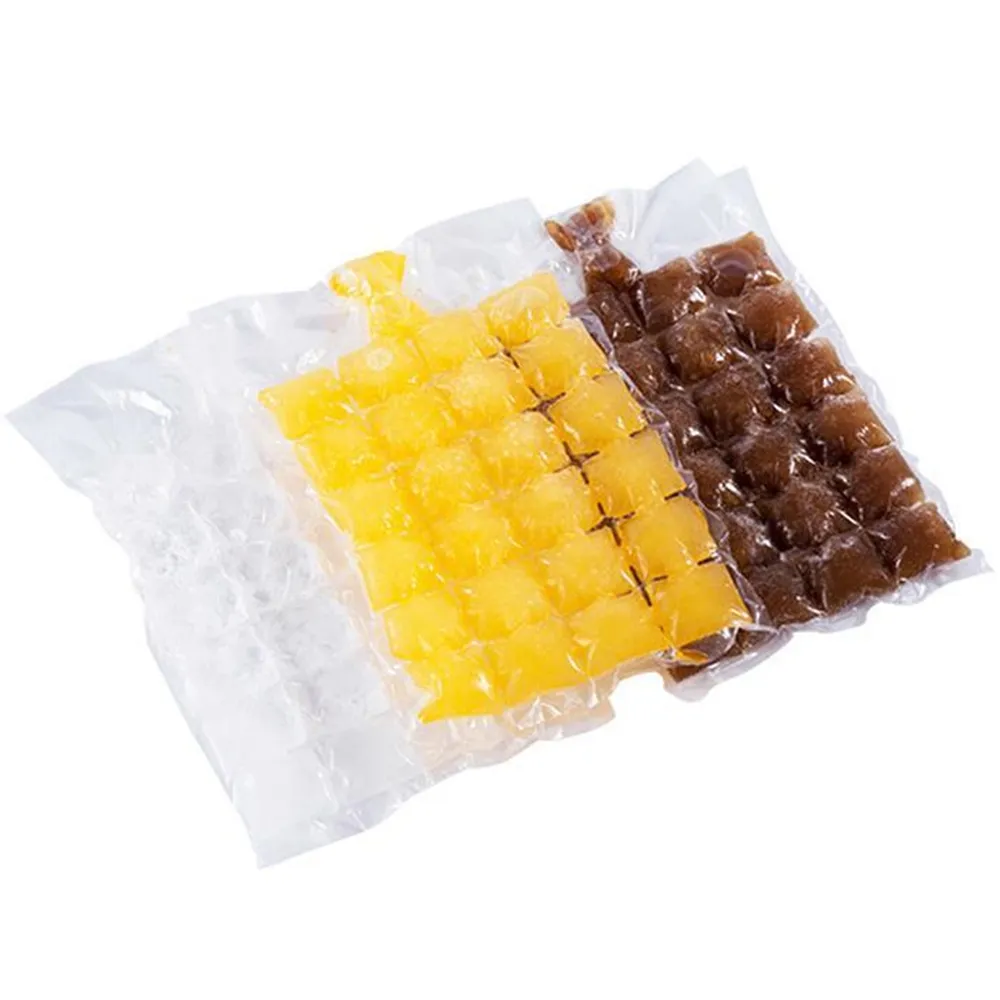 Custom Clear Ice Cube PE Plastic Bag Descartável Freezer Auto-selo Clear Ice Bag Congelamento Fazendo Mold Trays Plastic Ice Cube Pack