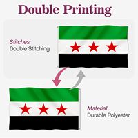 Drapeau de la Syrie libre, bannière de 3x5 pieds, logo personnalisé, vert, SY SYR, nouveau drapeau national arabe syrien, drapeau de la révolution syrienne