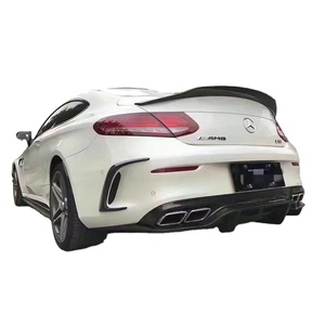 Psm Style ชุดใบมีดด้านหน้าแผ่นคาร์บอนด้านหน้าสำหรับ <span class=keywords><strong>C</strong></span> <span class=keywords><strong>Class</strong></span> <span class=keywords><strong>Coupe</strong></span> W205 2015-2017,สินค้าขายดี - Product Image 2