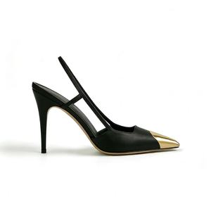 Sandali con <span class=keywords><strong>Tacco</strong></span> a Spillo e Punta Chiusa per Donna, Classici Tacchi Neri Eleganti - Product Image 6