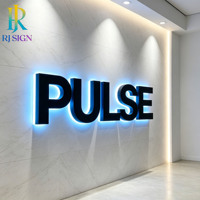 Enseigne professionnelle personnalisée en 3D avec rétroéclairage LED pour devanture de magasin, extérieure, imperméable, en métal et acrylique, logo publicitaire, signalétique LED