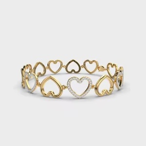 Pulsera de tenis de diamante de corte redondo con forma de corazón de moissanita de lujo elegante superventas para mujer - Product Image 1