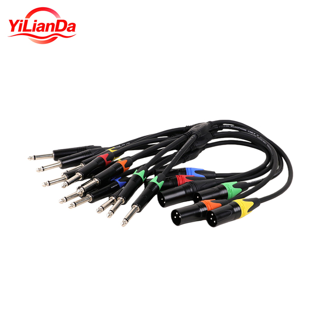 XLR Cable 2xSilver Plated OFC PVC 6.35 mm TS Mono Male to 3 Pin XLR Male HiFi Audio Microphone Cable