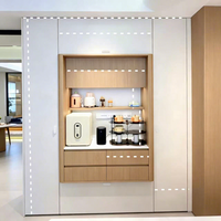 Buffet de style Japandi personnalisé avec étagère coulissante et tiroir à fermeture douce pour la cuisine