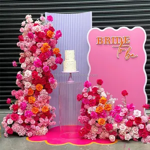 Цветочная композиция ручной работы розовая шелковая Роза ряд свадебных цветов арочный Декор