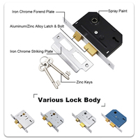 Serrure à mortaise à 2 leviers de qualité supérieure pour porte d'entrée, poignées de porte avec serrures et clés pour hôtel et maison