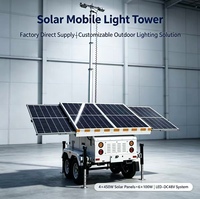 Schnell Aufbaubares Einfach zu Bedienendes Monokristallines Silizium-Solarmodul Mobiler Sicherheitsanhänger 6*100W LED-Leuchten Garten Straße