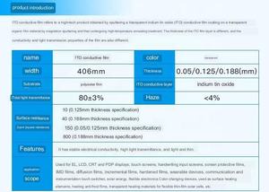 ฟิล์มนำไฟฟ้า ITO โปร่งใสหน้าจอสัมผัสโทรศัพท์ยืดหยุ่น0.125มม. หนา10โอห์มสวิตช์เกมสามารถปรับแต่งได้ - Product Image 5