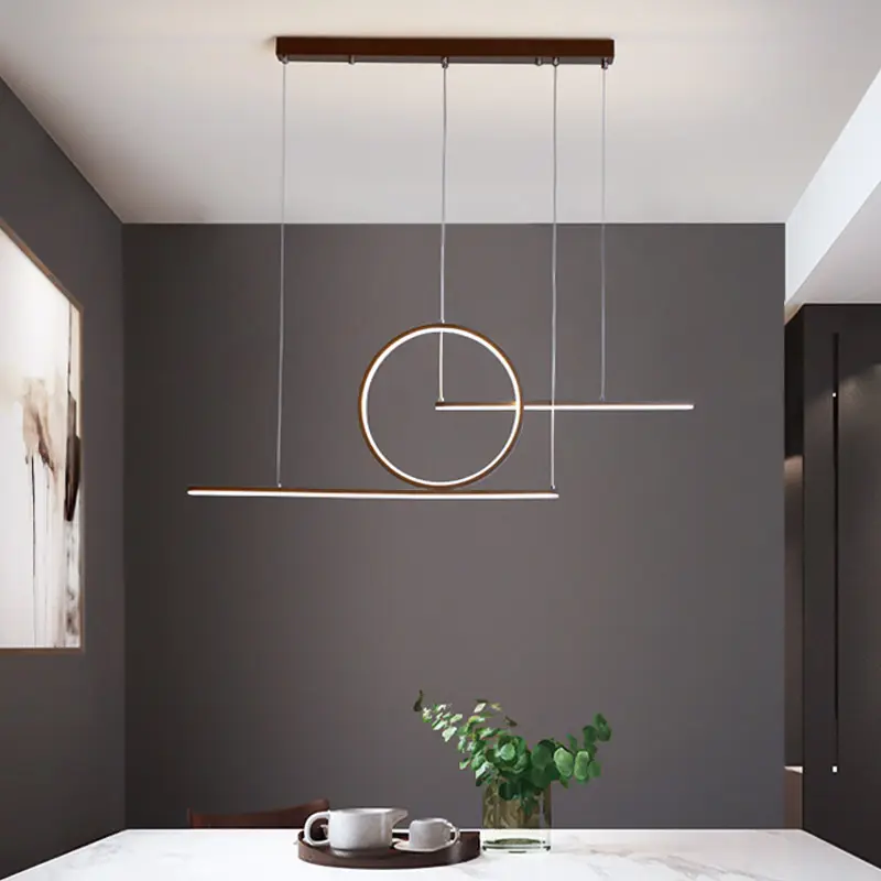 Anel círculo minimalista nórdico, sala de jantar, hotel, decorativo, linha pendurada, lâmpada, preta, redonda, 3d, moderno, pingente de luz led