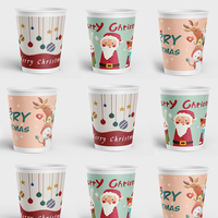 Gobelets à emporter personnalisés avec logo, en papier kraft double paroi, motif sapin de Noël, épaissis, impression numérique, marque Guyue, Chine