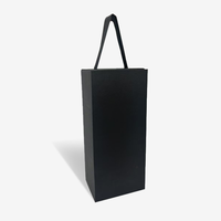 Emballage pliant noir personnalisé cadeau vin boîtes magnétiques emballage de luxe avec poignée et insert en carton