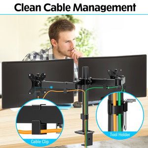 JOLLY 14''-32'' Monitör Kolu Desteği 2 Monitörlü Masaüstü Montaj Aparatı Eklemli Çift Monitör Standı - Product Image 6