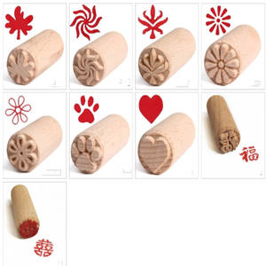 डिय मिट्टी के बर्तनों के लिए हाथ से नक्काशीदार लकड़ी की मुहर - Product Image 5