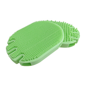 Pet <b>Bath</b> Massage <b>Brush</b> Green TPR Soft For Dog Cleaning Grooming - Product Image 3