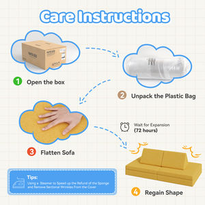 Sofá Modular Infantil en Forma de Cuadrado, Sofá de Juego para Niños, Funda Extraíble, Cojín de Espuma Convertible para Apartamento o Escuela - Product Image 6