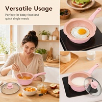 Ensemble de casseroles et poêles en aluminium miniatures de haute qualité pour le petit-déjeuner des bébés, avec revêtement céramique antiadhésif pour la cuisson