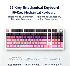 New Tri Mode Wireless Mechanical Keyboard Blue Tooth 2.4G Wired RGB Gaming Keyboard with <strong>Knob</strong> 4000mAh Battery Ergonomic Design - Product Image 3