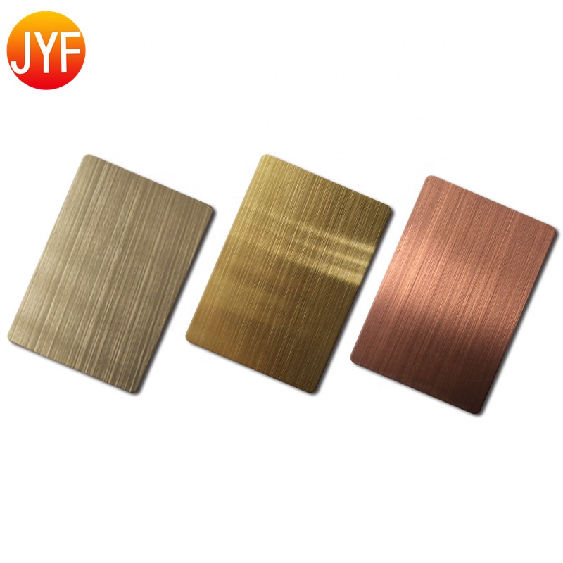 ZB2801 4x8 Sus 304l Stainless Steel Sheet Titanium Gold Hairline Decorative Stainless Steel Sheet