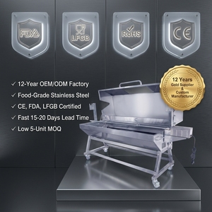 Rôtissoire à Porc et Agneau Entier en Acier Inoxydable Personnalisée avec Capot et Moteur Électrique Automatique - Product Image 4