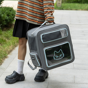 Sac à dos de transport pour animaux de compagnie YBtoopet Yue Bai Tu, chariot portable pour chat corpulent, grande capacité, respirant, en tissu Oxford, fermeture éclair, compatible avion - Product Image 3