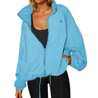 Veste de safari unisexe légère et fine en polyester, imperméable, à capuche, décontractée, pour l'hiver, avec fermeture éclair, vente en gros, impression de logo personnalisée
