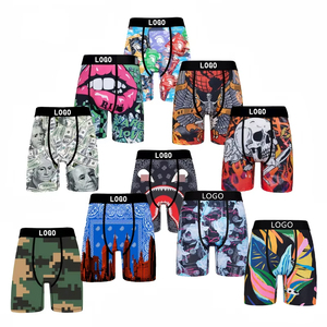 ELHIKO Boxer da <span class=keywords><strong>Uomo</strong></span> a Vita Alta Stampati in Maglia Traspirante e Delicata sulla Pelle, Antibatterici e ad Asciugatura Rapida - Vendita all'Ingrosso - Product Image 1