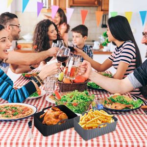 Moule de cuisson rectangulaire réutilisable en silicone pour friteuse à air chaud, compatible alimentaire, panier de cuisson en silicone - Product Image 6