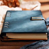 Organiseur de bureau en cuir PU avec logo personnalisé, classeur à feuilles mobiles A4 A5 A6