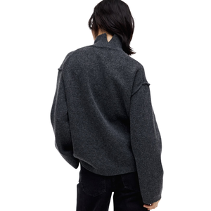 Suéter Cárdigan de Punto con Cremallera para Hombre, Color Sólido, Tejido Personalizado, OEM ODM - Product Image 5