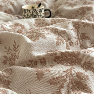 OEM moderno motivo vegetale 100% cotone Jacquard copripiumino biancheria da letto lenzuola piatte federa Queen Size biancheria da letto - Product Image 2