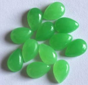 Lot de 5 cabochons en jade vert naturel en forme de poire 5x7mm, pierres précieuses pour la fabrication de bijoux, fournisseur en gros Inde - Product Image 4