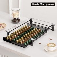 Café dosette Capsule stockage verre tiroir Machine support support organisateur support tenant plateau pour comptoir Nespresso utilisation originale