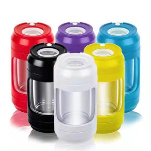 New Arrival Custom Cookes led Airtight glass storage bottles glow mag jar With herb grinders