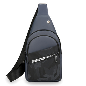 Sac de Poitrine Homme Tendance Transfrontalière en Oxford, Sac Bandoulière Décontracté Respirant à Motif Lettres, Collection Printemps 2026 Gris Noir Bleu Vert - Product Image 3