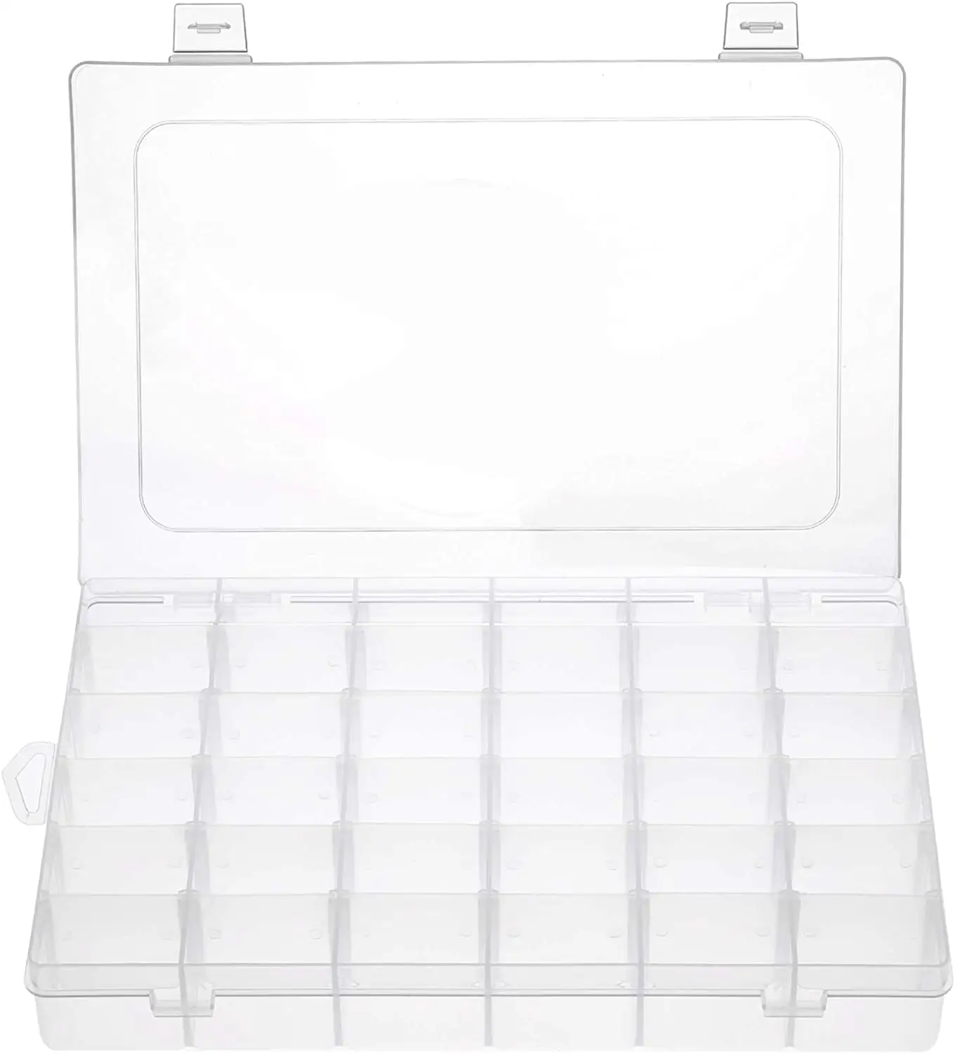 36グリッド透明プラスチックオーガナイザーボックス収納コンテナジュエリーボックス調節可能な仕切り縫製収納ボックス